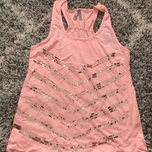Pink sparkly tank top from vanity